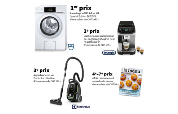 Gagnez des prix attrayants d’une valeur de plus de CHF 3'200.–