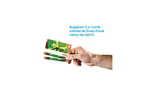 Gagnez 2 cartes cadeaux Coop de CHF 250.- chacune