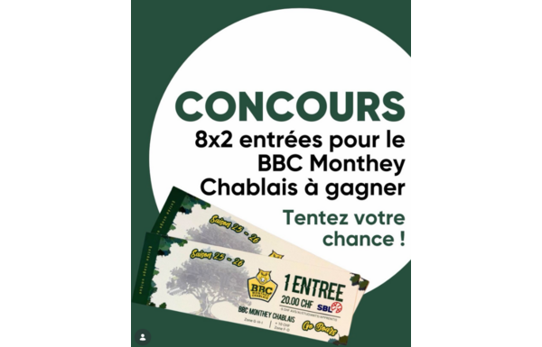 Gagnez 8x 2 billets pour le match de votre choix à Monthey pour la saison 2026