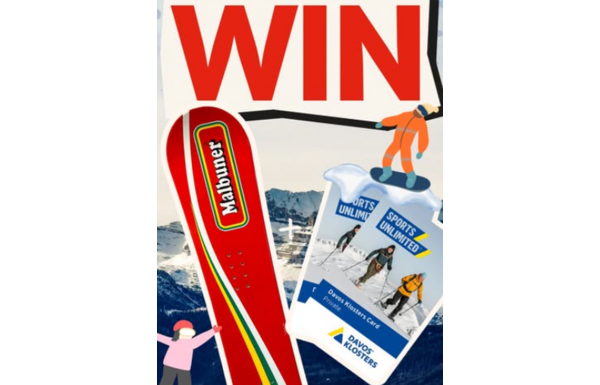 Gagnez 1x planche de snowboard Malbuner exclusive et 2x tickets Sports Unlimited Davos Klosters d’une valeur de CHF 100.– chacun