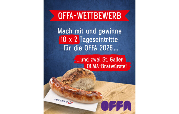 Gagnez 10x 2 billets journaliers pour OFFA 2026 et 2 bons d'achat pour leurs délicieuses saucisses OLMA