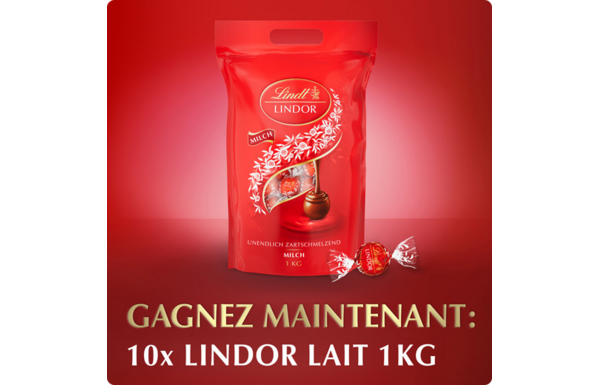 Gagnez l'un des 10 sachets de LINDOR Lait 1 kg.