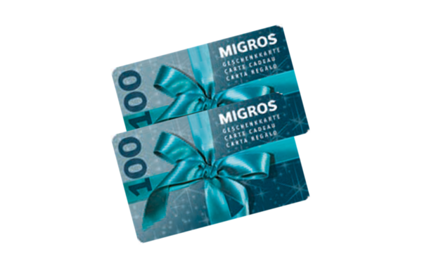 Gagnez 2 cartes cadeaux Migros d'une valeur de CHF 100.- chacune