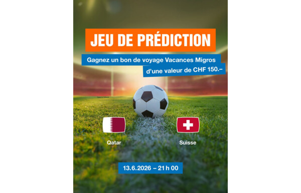 Gagnez un bon de voyage Migros d’une valeur de CHF 150.–