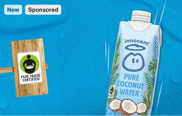 Testez gratuitement l’eau de coco innocent 100% Fair Trade