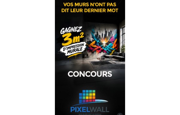 Gagnez 1 impression murale Pixelwall de 3 m²