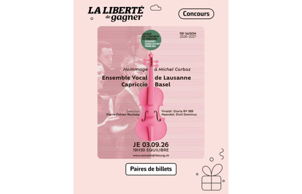 Gagnez vos 2 billets pour le concert Hommage à Michel Corboz le 3 septembre à 19h30