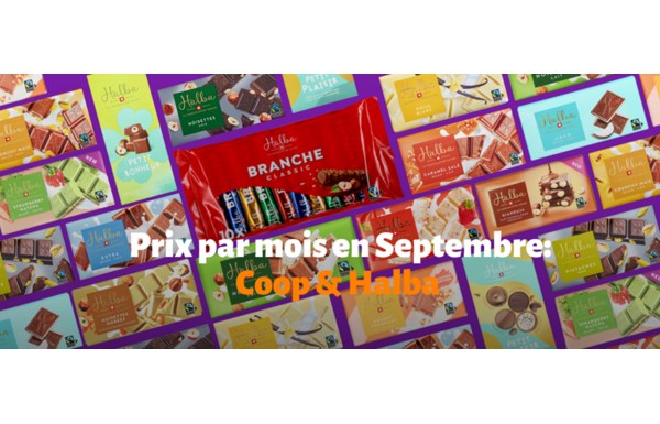 Gagnez 5 bons d’achat Coop d’une valeur de CHF 50.- accompagnés d’une sélection de tablettes de chocolat Halba