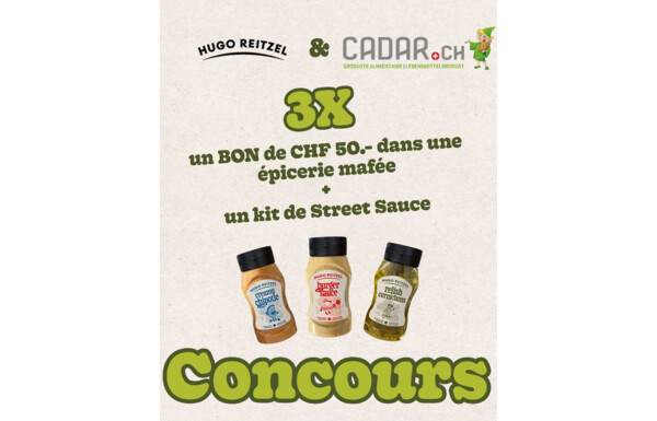 Gagnez 3x un bon d’une valeur de CHF 50.- dans une épicerie mafée et un kit de Street Sauce