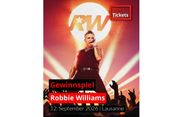 Gagnez vos 2 billets pour le concert de Robbie Williams le 12 septembre à la Vaudoise Aréna