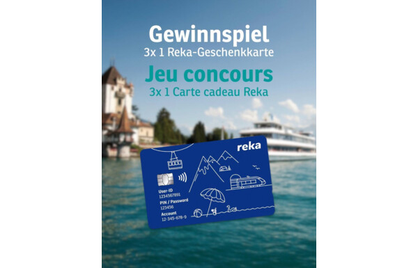 Gagnez 3 cartes cadeaux Reka d'une valeur de CHF 50.- chacune