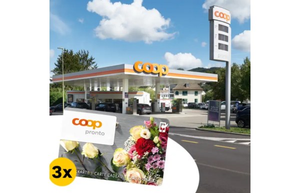 Gagnez 3 × 2 cartes cadeaux Coop Pronto d'une valeur de CHF 50.- chacune