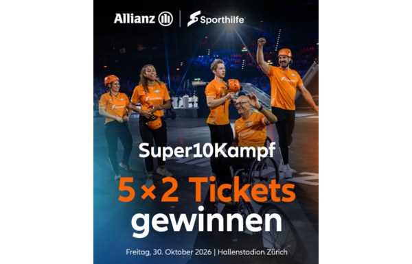 Gagnez 5x 2 billets pour le "Sporthilfe Super10Kampf", qui aura lieu le 30 octobre 2026 au Hallenstadion de Zürich