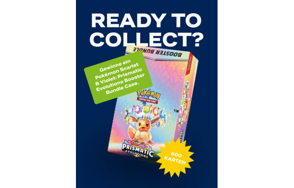 Gagnez 1x Pokémon Scarlet & Violet : Prismatic Evolutions Booster Bundle Case avec un total de 600 cartes