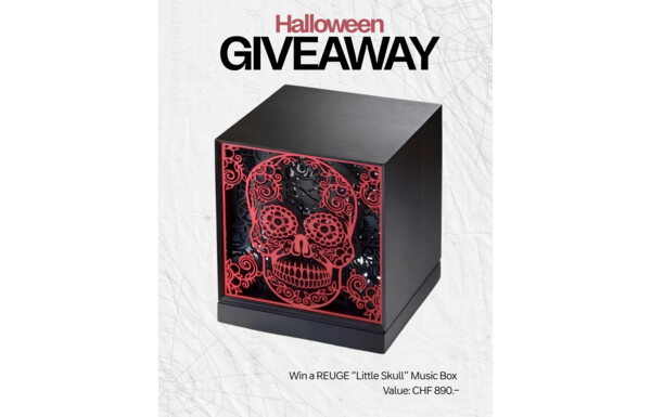 Gagnez une boîte à musique REUGE Little Skull pour Halloween, d’une valeur de CHF 890.-